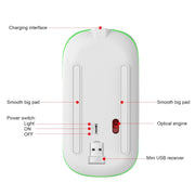 HXSJ M40 2.4GHZ 800,1200,1600dpi Third Gear Adjustment Colorful Wireless Mouse USB Rechargeable(Silver)