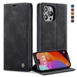 For iPhone 15 Pro Max CaseMe 013 Multifunctional Horizontal Flip Leather Phone Case(Black) - free shipping - PMC TechLife - Order now!