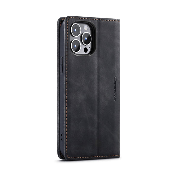 For iPhone 15 Pro Max CaseMe 013 Multifunctional Horizontal Flip Leather Phone Case(Black)