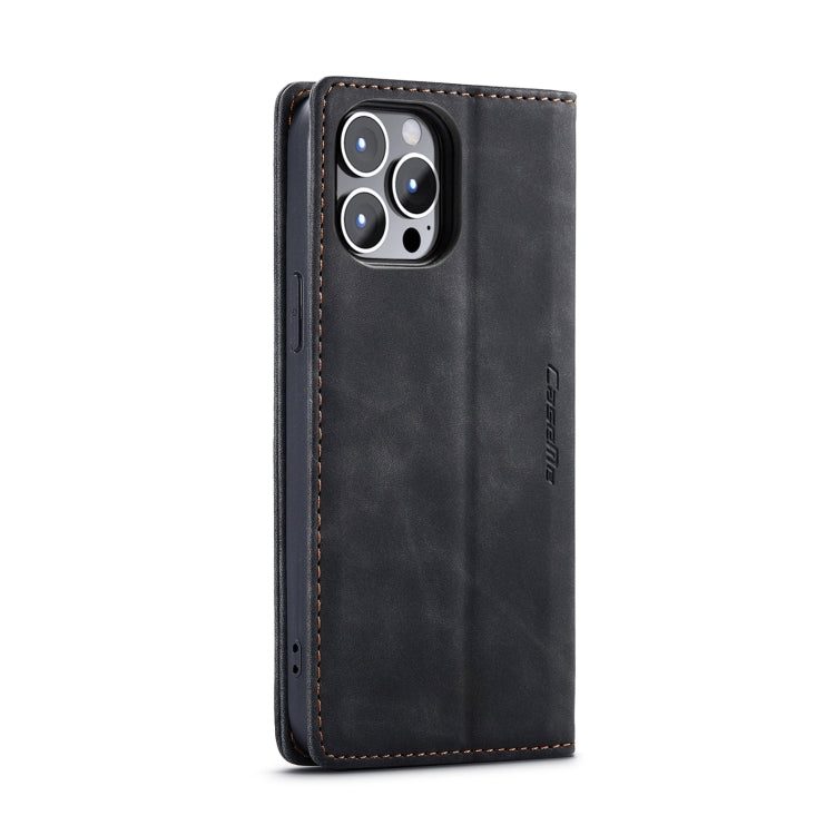 For iPhone 15 Pro Max CaseMe 013 Multifunctional Horizontal Flip Leather Phone Case(Black)