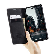 For iPhone 15 Pro Max CaseMe 013 Multifunctional Horizontal Flip Leather Phone Case(Black)