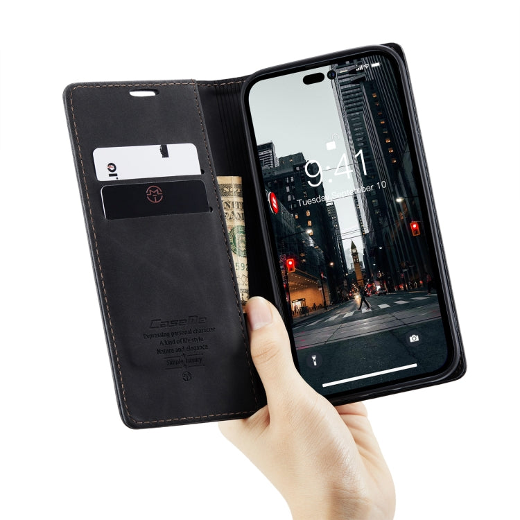 For iPhone 15 Pro Max CaseMe 013 Multifunctional Horizontal Flip Leather Phone Case(Black)