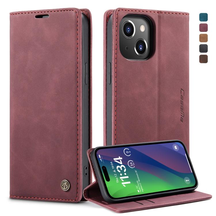 For iPhone 15 CaseMe 013 Multifunctional Horizontal Flip Leather Phone Case(Wine Red) - free shipping - PMC Jewellery - Order now!