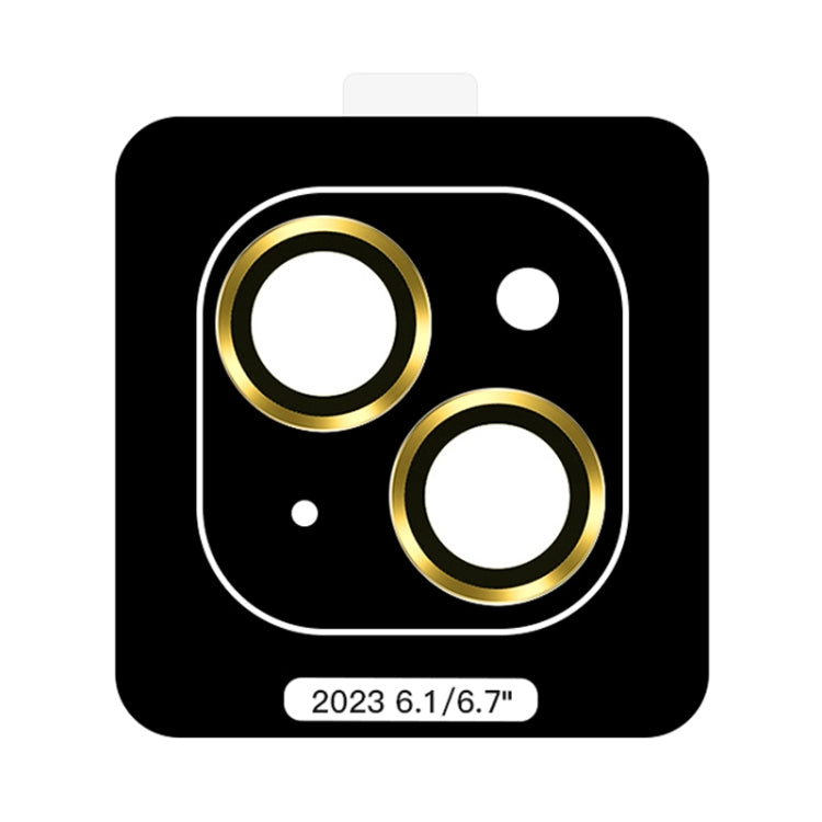 For iPhone 15 Plus TOTU PG-1 Golden Shield Series Metal Frame Lens Protector(Yellow) - free shipping - PMC Jewellery - Order now!