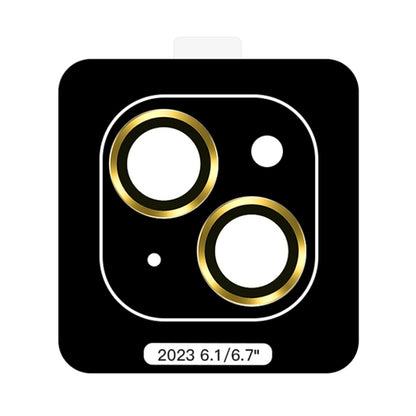 For iPhone 15 Plus TOTU PG-1 Golden Shield Series Metal Frame Lens Protector(Yellow) - free shipping - PMC Jewellery - Order now!