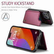 For iPhone 15 Pro Max CaseMe C22 Card Slots Holder RFID Anti-theft Phone Case(Wine Red)