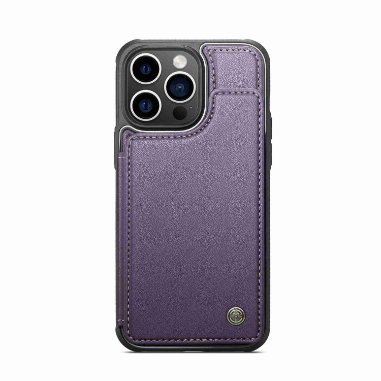 For iPhone 15 Pro Max CaseMe C22 Card Slots Holder RFID Anti-theft Phone Case(Purple) - free shipping - PMC Jewellery - Order now!
