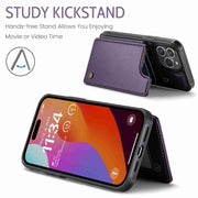 For iPhone 15 Pro CaseMe C22 Card Slots Holder RFID Anti-theft Phone Case(Purple)