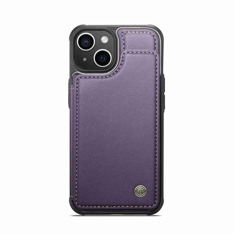For iPhone 15 CaseMe C22 Card Slots Holder RFID Anti-theft Phone Case(Purple) - free shipping - PMC Jewellery - Order now!