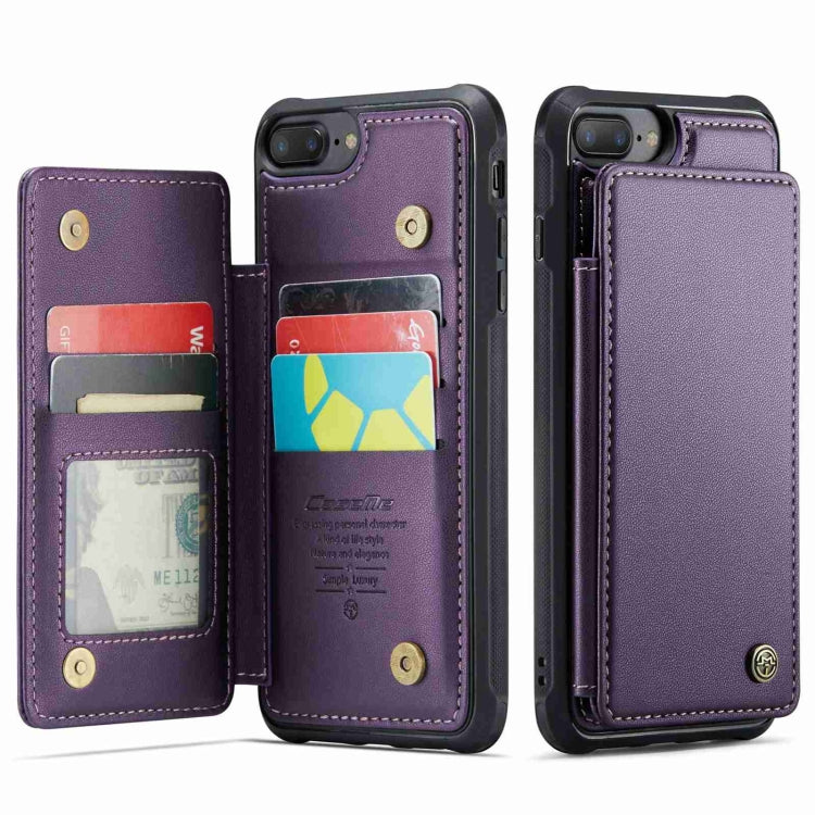 For iPhone 8 Plus / 7 Plus CaseMe C22 Card Slots Holder RFID Anti-theft Phone Case(Purple) - free shipping - PMC Jewellery - Order now!