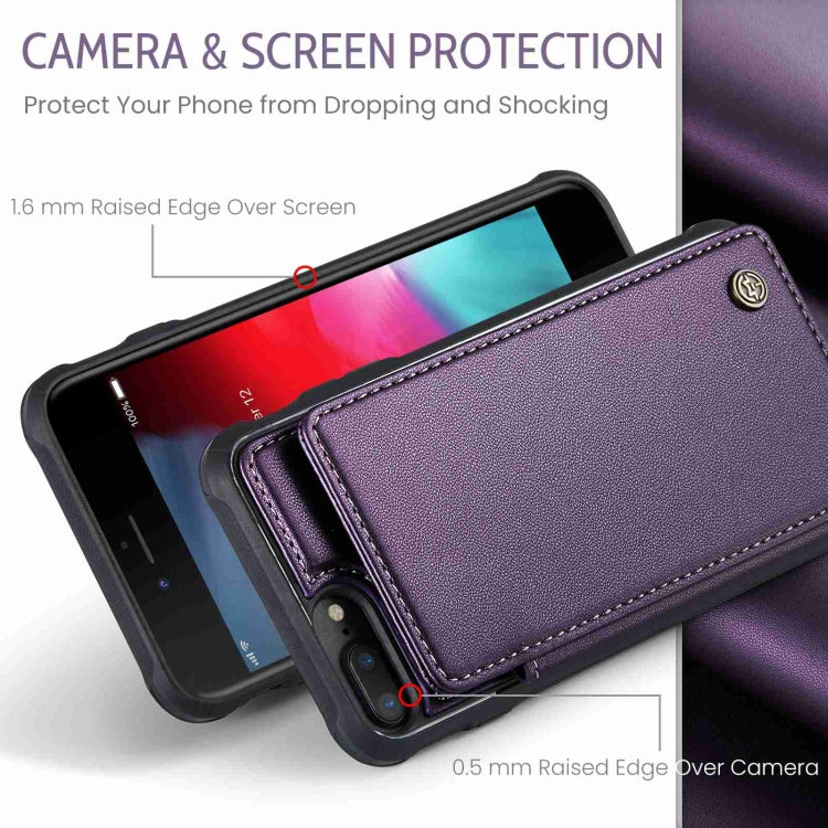 For iPhone 8 Plus / 7 Plus CaseMe C22 Card Slots Holder RFID Anti-theft Phone Case(Purple) - free shipping - PMC Jewellery - Order now!