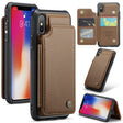 For iPhone XS / X CaseMe C22 Card Slots Holder RFID Anti-theft Phone Case(Brown) - free shipping - PMC Jewellery - Order now!