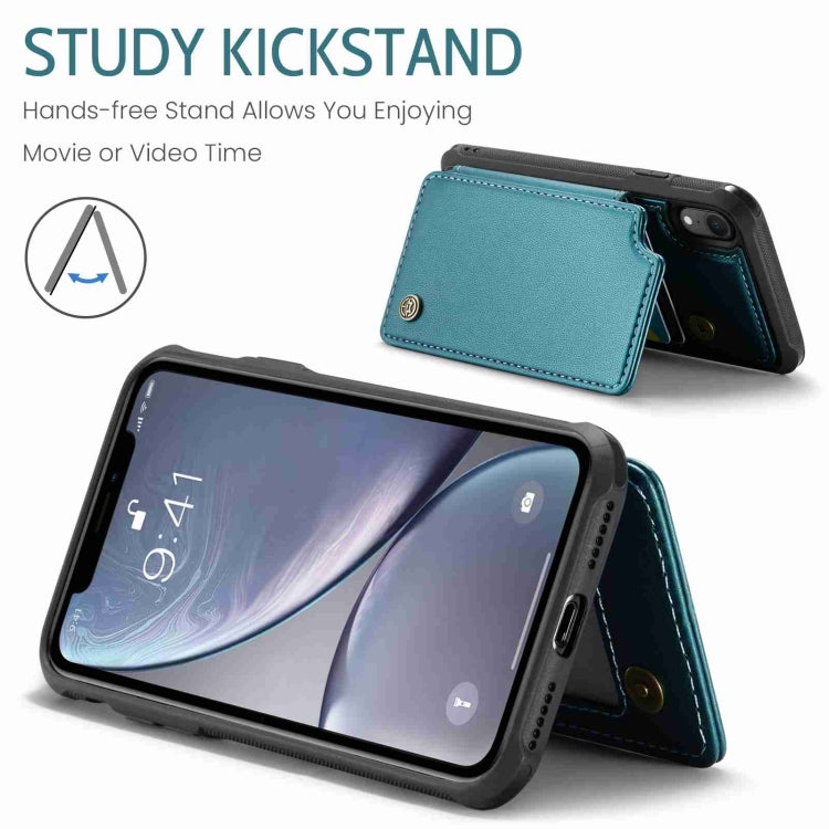 For iPhone XR CaseMe C22 Card Slots Holder RFID Anti-theft Phone Case(Blue Green) - free shipping - PMC Jewellery - Order now!