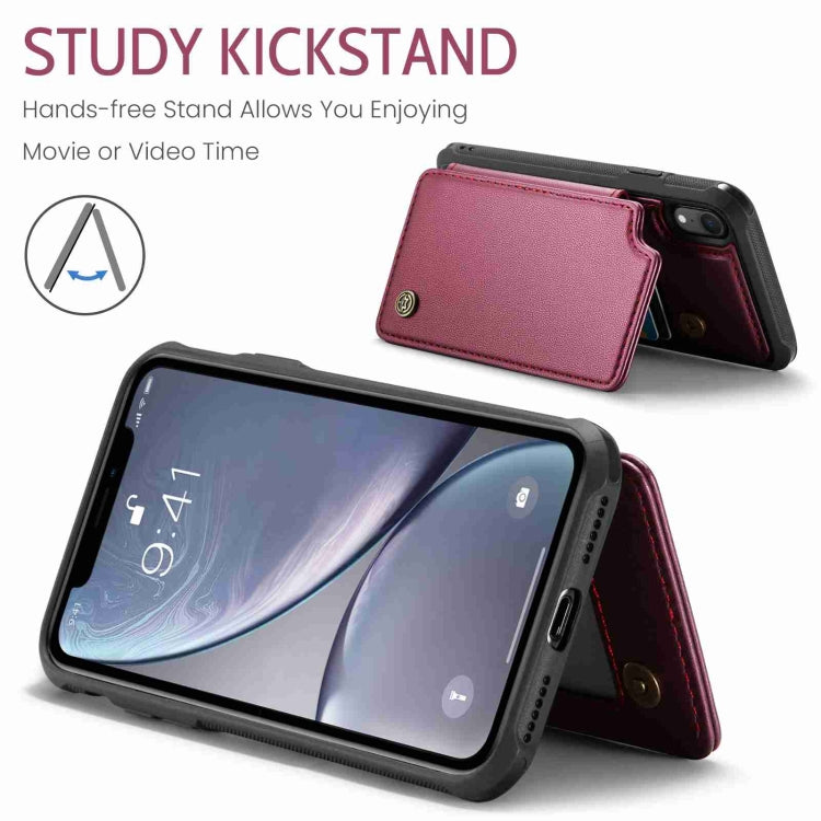 For iPhone XR CaseMe C22 Card Slots Holder RFID Anti-theft Phone Case(Wine Red) - More iPhone Cases by CaseMe | Online Shopping South Africa | PMC Jewellery | Buy Now Pay Later Mobicred