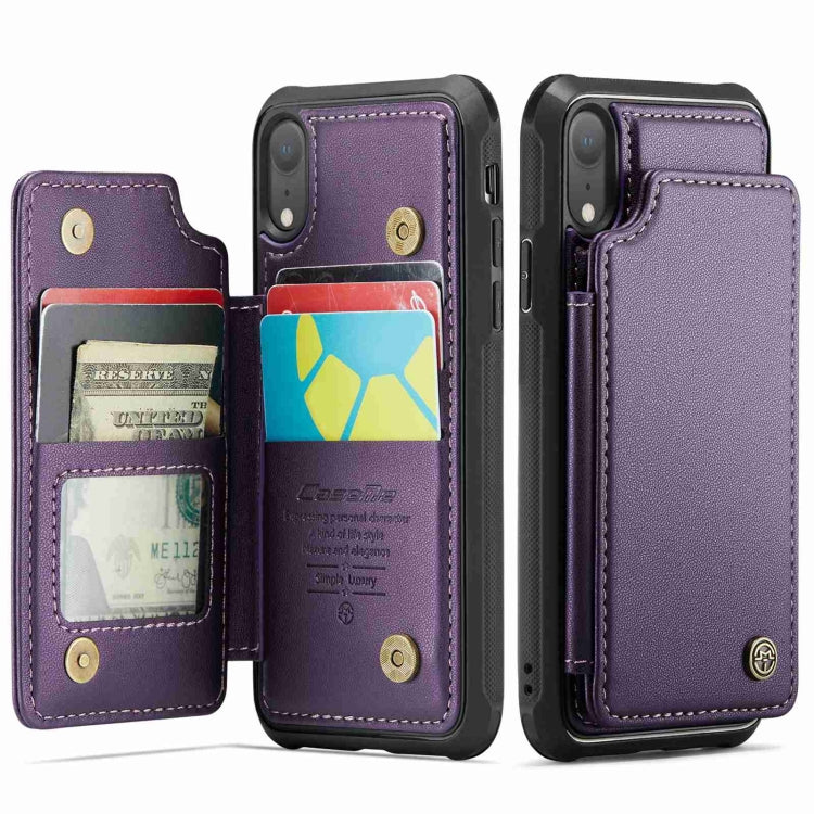 For iPhone XR CaseMe C22 Card Slots Holder RFID Anti-theft Phone Case(Purple) - More iPhone Cases by CaseMe | Online Shopping South Africa | PMC Jewellery | Buy Now Pay Later Mobicred
