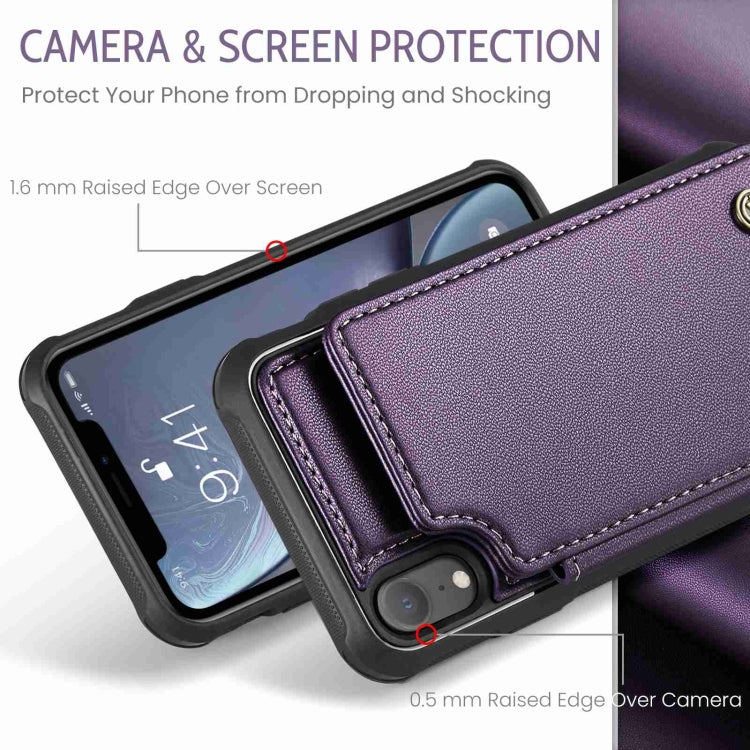 For iPhone XR CaseMe C22 Card Slots Holder RFID Anti-theft Phone Case(Purple) - More iPhone Cases by CaseMe | Online Shopping South Africa | PMC Jewellery | Buy Now Pay Later Mobicred