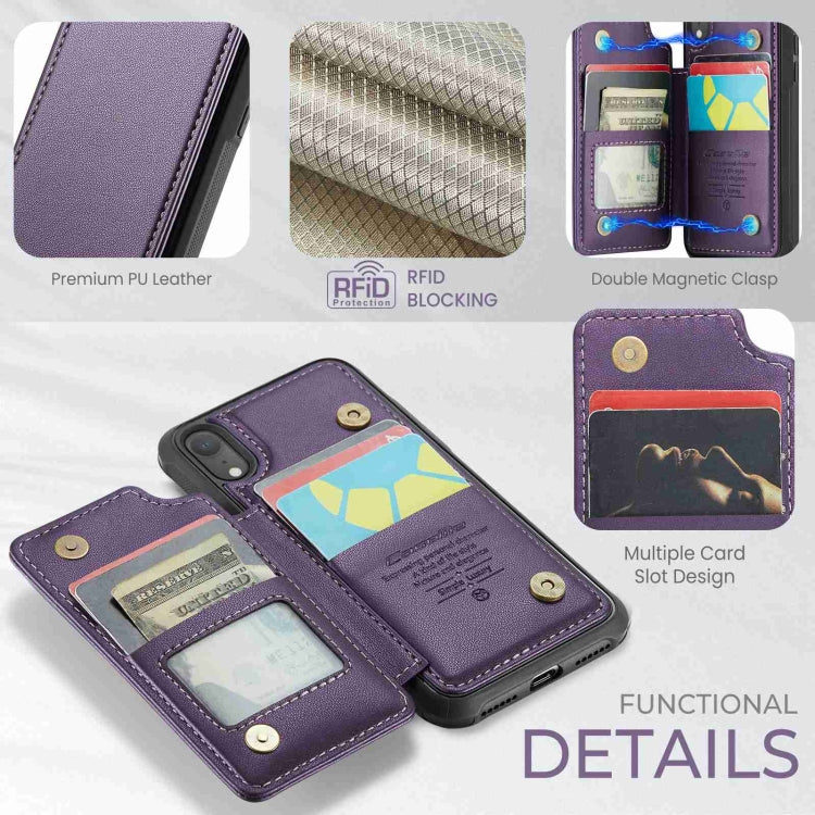 For iPhone XR CaseMe C22 Card Slots Holder RFID Anti-theft Phone Case(Purple) - More iPhone Cases by CaseMe | Online Shopping South Africa | PMC Jewellery | Buy Now Pay Later Mobicred