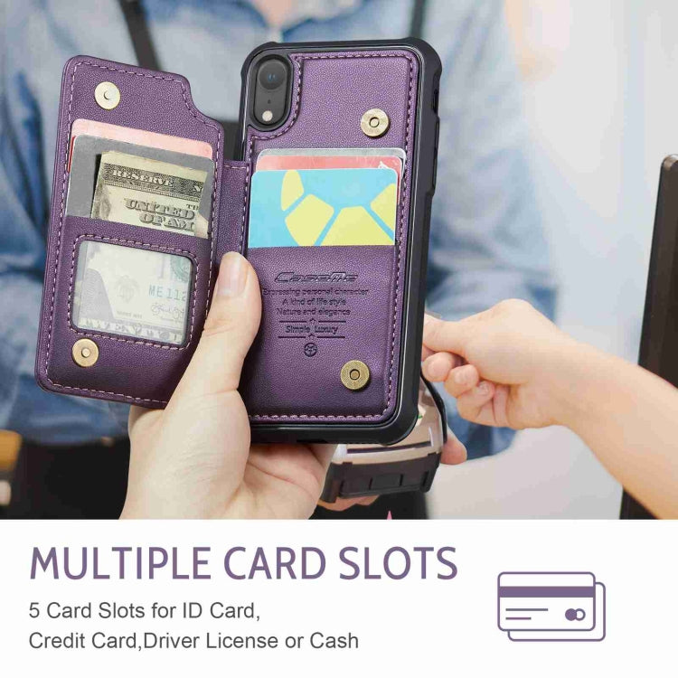 For iPhone XR CaseMe C22 Card Slots Holder RFID Anti-theft Phone Case(Purple) - More iPhone Cases by CaseMe | Online Shopping South Africa | PMC Jewellery | Buy Now Pay Later Mobicred