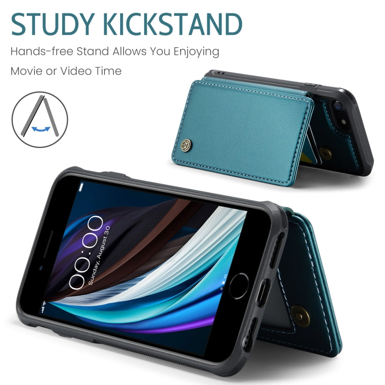 For iPhone SE 2022 / SE 2020 CaseMe C22 Card Slots Holder RFID Anti-theft Phone Case(Blue Green) - iPhone SE 2022 / 2020 / 8 / 7 Cases by CaseMe | Online Shopping South Africa | PMC Jewellery | Buy Now Pay Later Mobicred