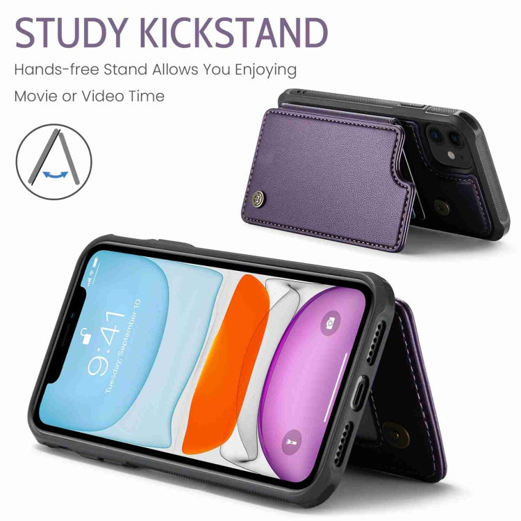 For iPhone 11 CaseMe C22 Card Slots Holder RFID Anti-theft Phone Case(Purple) - free shipping - PMC Jewellery - Order now!