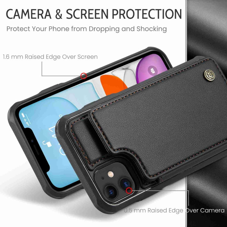 For iPhone 11 CaseMe C22 Card Slots Holder RFID Anti-theft Phone Case(Black) - free shipping - PMC Jewellery - Order now!