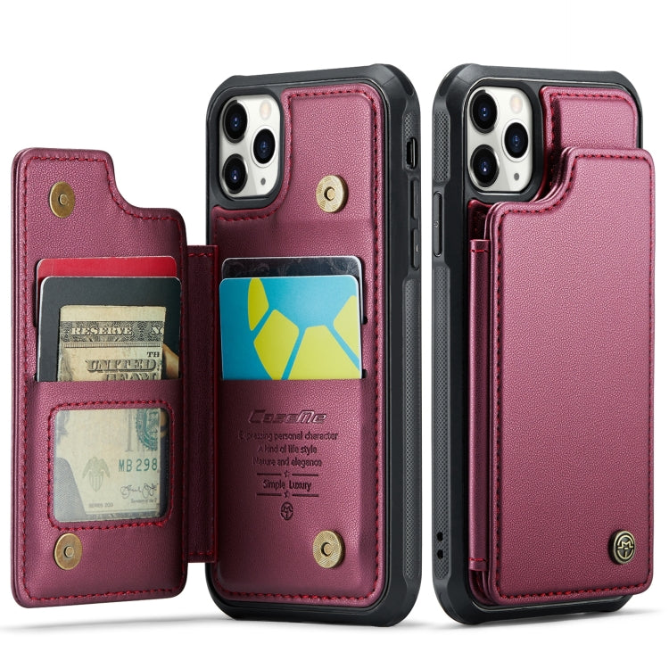 For iPhone 11 Pro CaseMe C22 Card Slots Holder RFID Anti-theft Phone Case(Wine Red)
