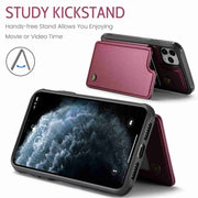 For iPhone 11 Pro CaseMe C22 Card Slots Holder RFID Anti-theft Phone Case(Wine Red)