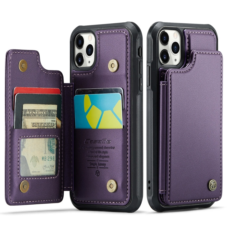 For iPhone 11 Pro CaseMe C22 Card Slots Holder RFID Anti-theft Phone Case(Purple) - free shipping - PMC Jewellery - Order now!