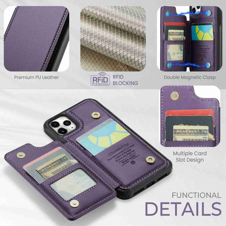 For iPhone 11 Pro CaseMe C22 Card Slots Holder RFID Anti-theft Phone Case(Purple) - free shipping - PMC Jewellery - Order now!