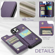 For iPhone 11 Pro CaseMe C22 Card Slots Holder RFID Anti-theft Phone Case(Purple)