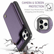 For iPhone 11 Pro CaseMe C22 Card Slots Holder RFID Anti-theft Phone Case(Purple)