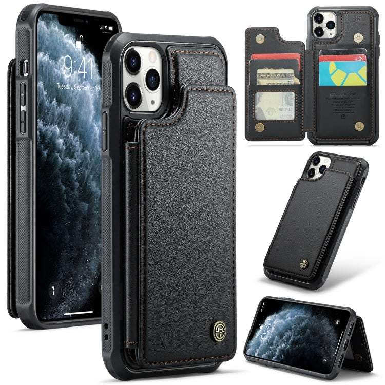For iPhone 11 Pro Max CaseMe C22 Card Slots Holder RFID Anti-theft Phone Case(Black) - free shipping - PMC Jewellery - Order now!