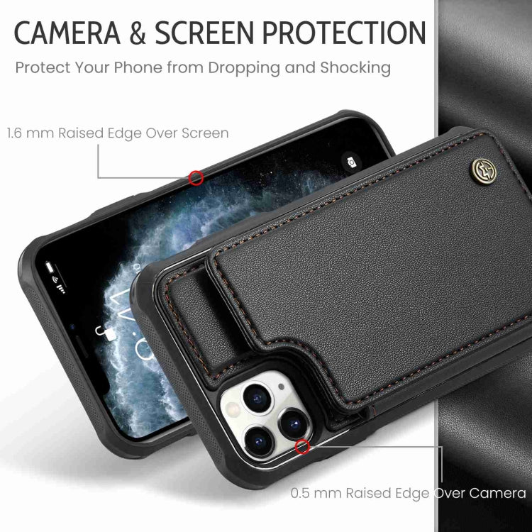 For iPhone 11 Pro Max CaseMe C22 Card Slots Holder RFID Anti-theft Phone Case(Black) - free shipping - PMC Jewellery - Order now!