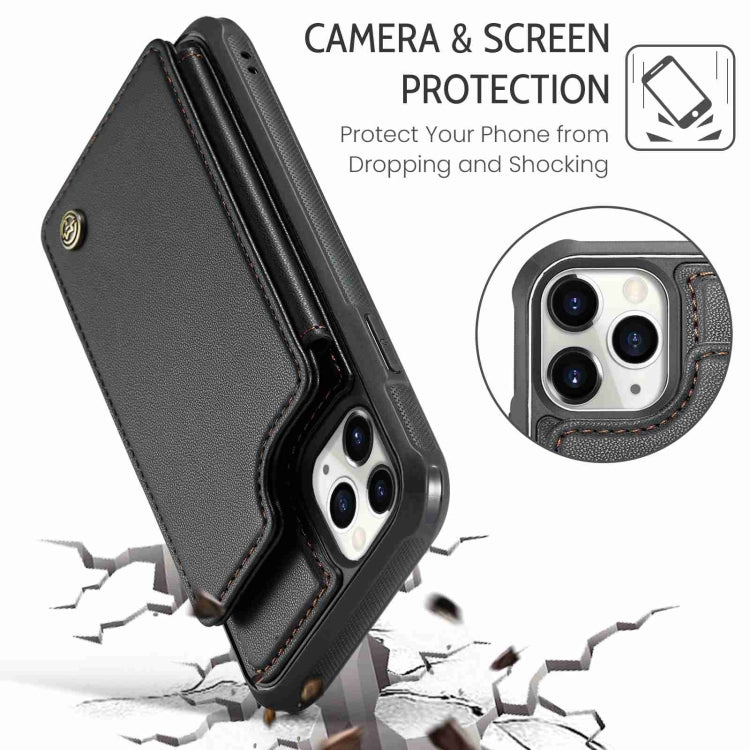 For iPhone 11 Pro Max CaseMe C22 Card Slots Holder RFID Anti-theft Phone Case(Black) - free shipping - PMC Jewellery - Order now!