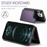 For iPhone 12 Pro Max CaseMe C22 Card Slots Holder RFID Anti-theft Phone Case(Purple)