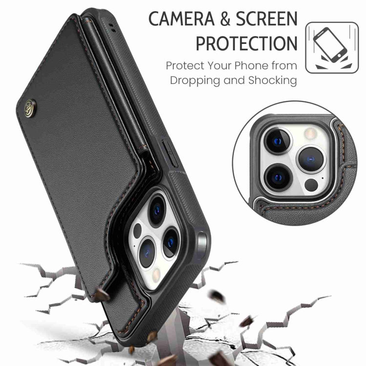 For iPhone 12 Pro Max CaseMe C22 Card Slots Holder RFID Anti-theft Phone Case(Black) - free shipping - PMC Jewellery - Order now!