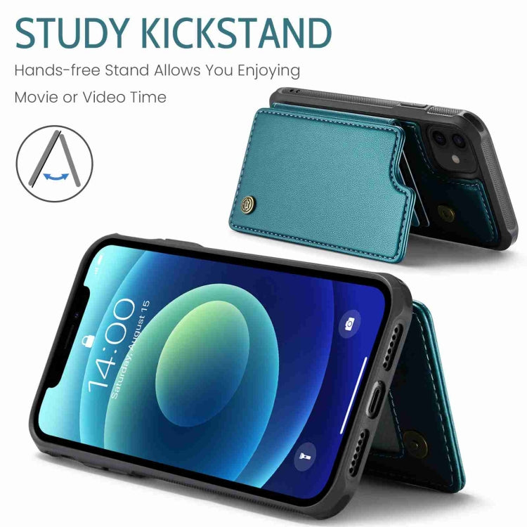 For iPhone 12 / 12 Pro CaseMe C22 Card Slots Holder RFID Anti-theft Phone Case(Blue Green) - iPhone 12 / 12 Pro Cases by CaseMe | Online Shopping South Africa | PMC Jewellery | Buy Now Pay Later Mobicred