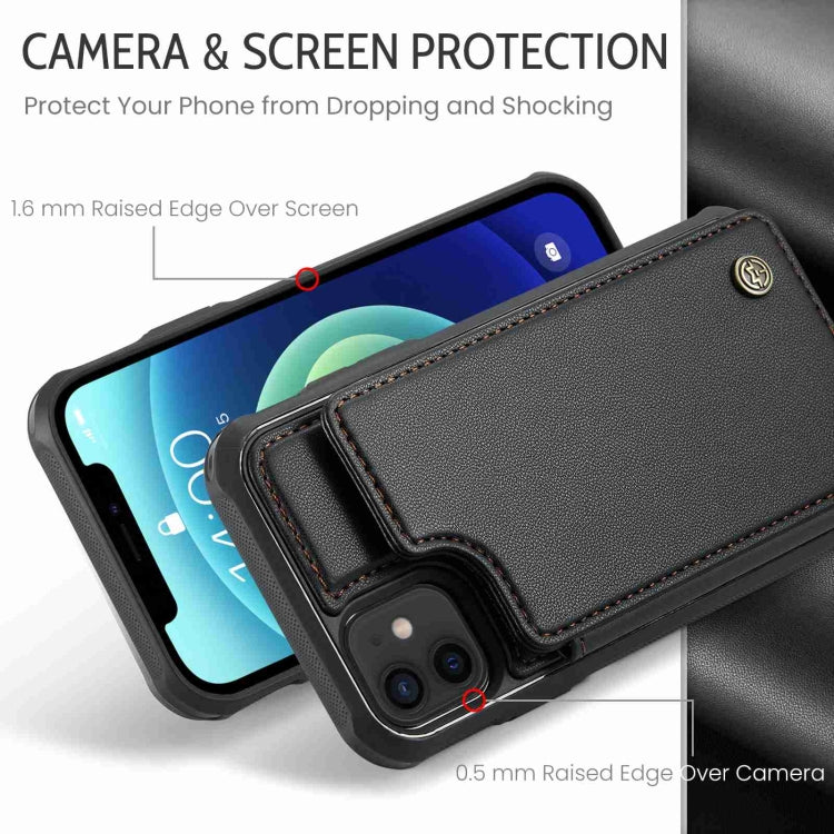 For iPhone 12 / 12 Pro CaseMe C22 Card Slots Holder RFID Anti-theft Phone Case(Black) - free shipping - PMC Jewellery - Order now!