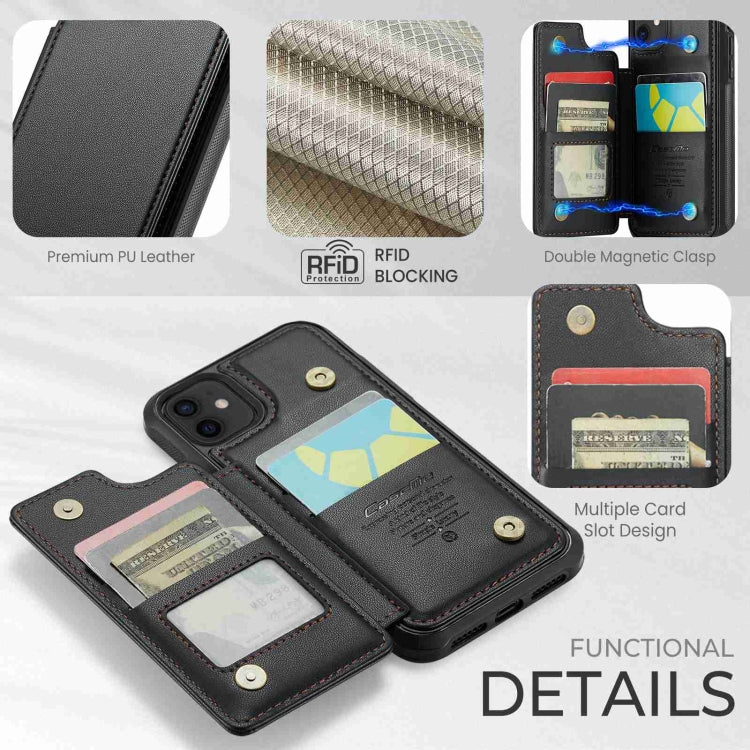 For iPhone 12 / 12 Pro CaseMe C22 Card Slots Holder RFID Anti-theft Phone Case(Black) - free shipping - PMC Jewellery - Order now!