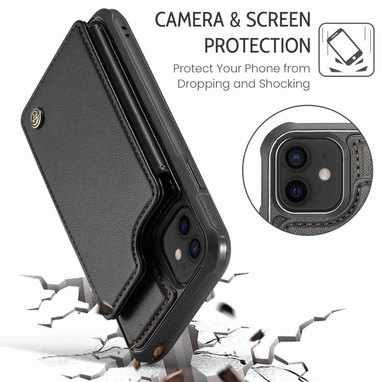 For iPhone 12 / 12 Pro CaseMe C22 Card Slots Holder RFID Anti-theft Phone Case(Black) - free shipping - PMC Jewellery - Order now!