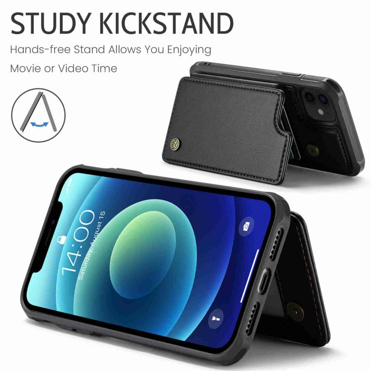For iPhone 12 / 12 Pro CaseMe C22 Card Slots Holder RFID Anti-theft Phone Case(Black) - free shipping - PMC Jewellery - Order now!