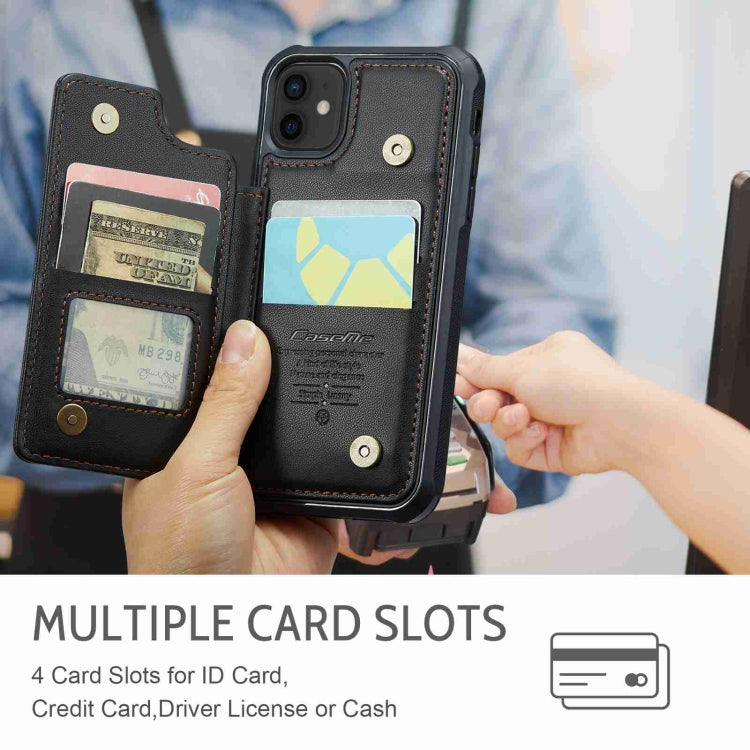 For iPhone 12 / 12 Pro CaseMe C22 Card Slots Holder RFID Anti-theft Phone Case(Black) - free shipping - PMC Jewellery - Order now!