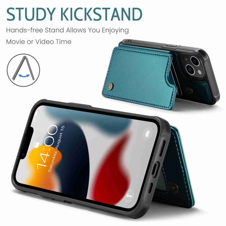 For iPhone 13 CaseMe C22 Card Slots Holder RFID Anti-theft Phone Case(Blue Green) - free shipping - PMC Jewellery - Order now!