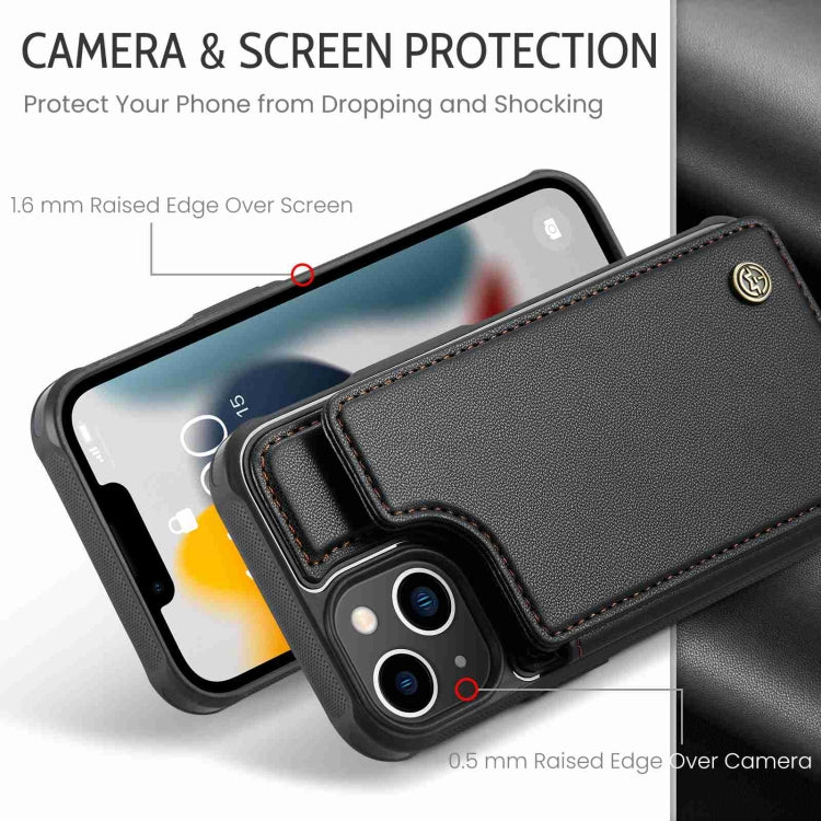 For iPhone 13 CaseMe C22 Card Slots Holder RFID Anti-theft Phone Case(Black) - free shipping - PMC Jewellery - Order now!