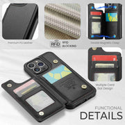 For iPhone 13 Pro CaseMe C22 Card Slots Holder RFID Anti-theft Phone Case(Black)