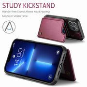 For iPhone 13 Pro Max CaseMe C22 Card Slots Holder RFID Anti-theft Phone Case(Wine Red)