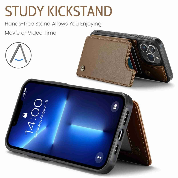 For iPhone 13 Pro Max CaseMe C22 Card Slots Holder RFID Anti-theft Phone Case(Brown) - iPhone 13 Pro Max Cases by CaseMe | Online Shopping South Africa | PMC Jewellery | Buy Now Pay Later Mobicred
