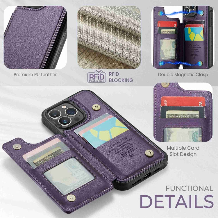 For iPhone 13 Pro Max CaseMe C22 Card Slots Holder RFID Anti-theft Phone Case(Purple) - free shipping - PMC Jewellery - Order now!