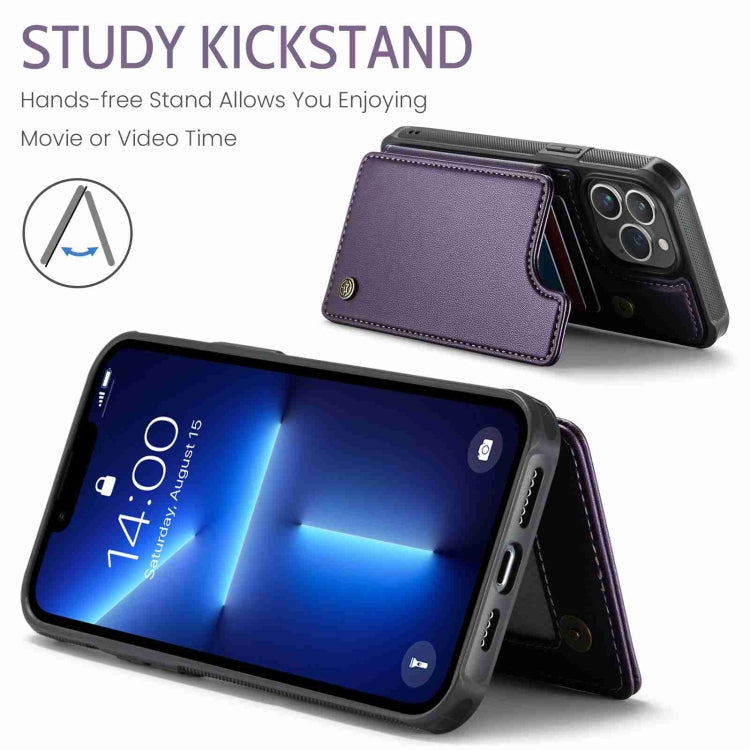 For iPhone 13 Pro Max CaseMe C22 Card Slots Holder RFID Anti-theft Phone Case(Purple) - free shipping - PMC Jewellery - Order now!