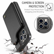 For iPhone 13 Pro Max CaseMe C22 Card Slots Holder RFID Anti-theft Phone Case(Black)